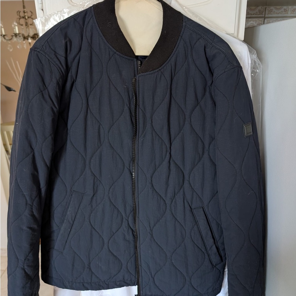 BOSS ORANGE Navy Blue Lightweight Quilted Jacket